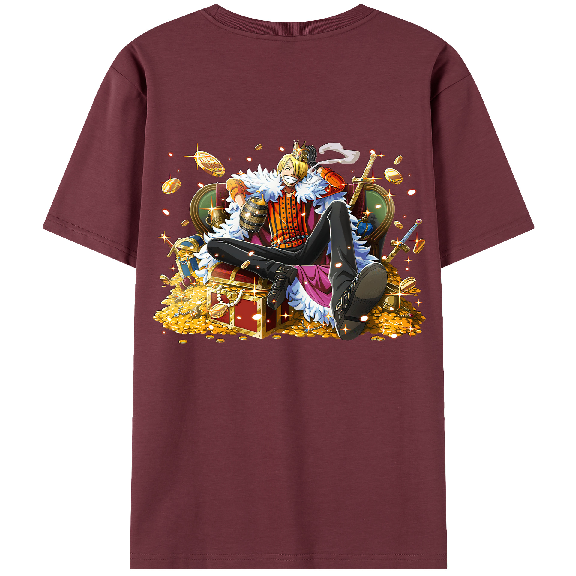 （画像用） ワンピース サンジ ONE PIECE Sanji 綿100％半袖Tシャツ（背面プリント）